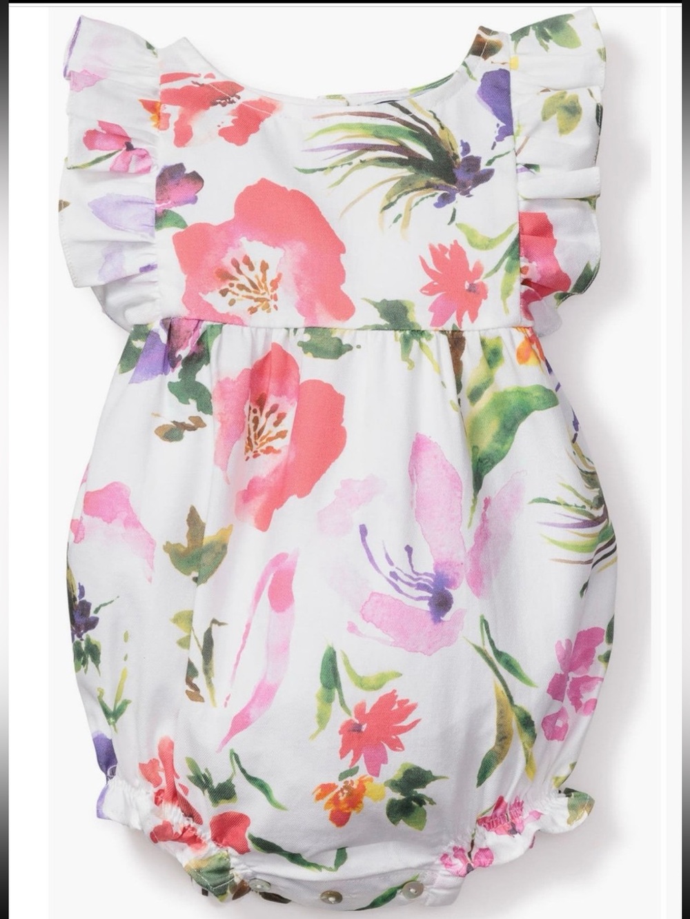 Petite Plum Gardens of Giverny Floral Bubble Romper Sz 3-6 Mo